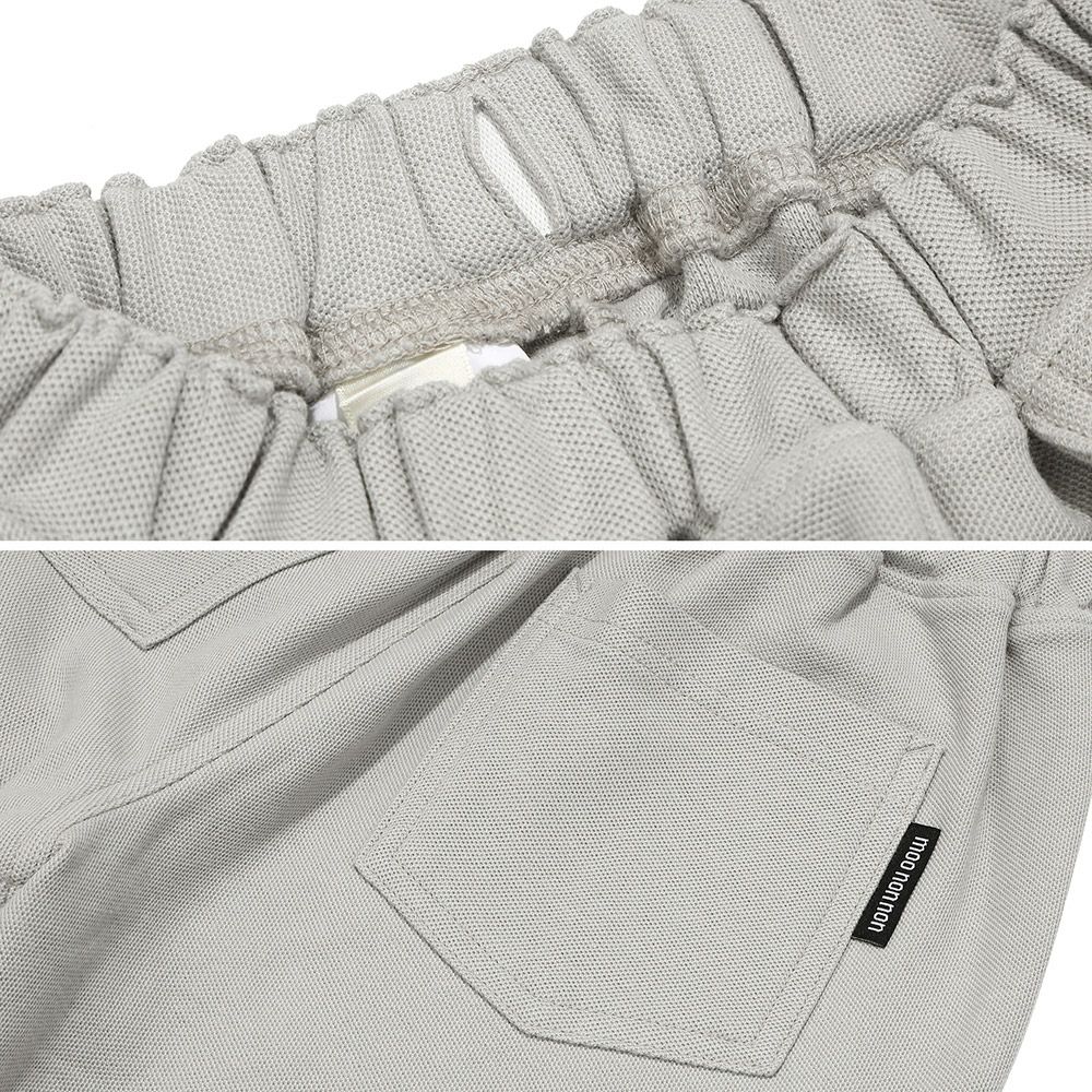 ベビー服 男の子 綿100％ ロゴワッペン 鹿の子ハーフパンツ グレー(09) デザインポイント2