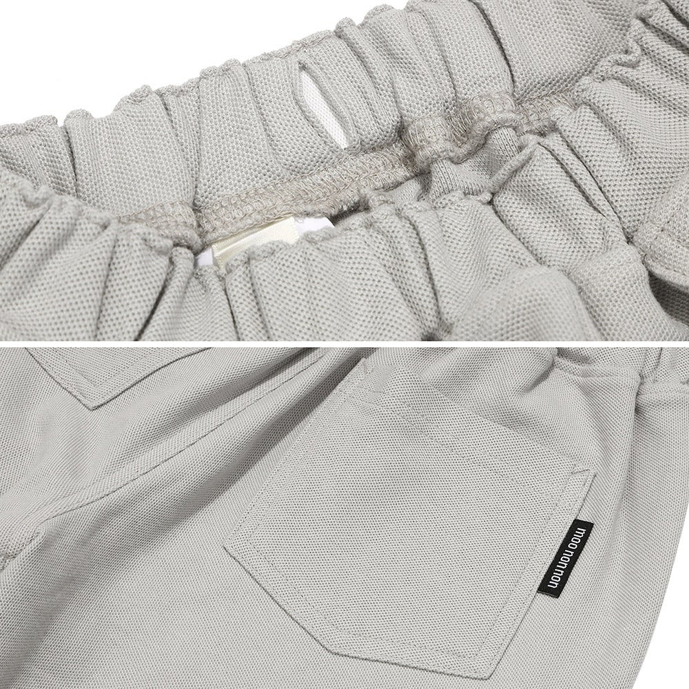 ベビー服 男の子 子ども服 こども キッズ ジュニア　綿100％ ロゴワッペン ウエストゴム ポケットつき グレー(09) デザインポイント2