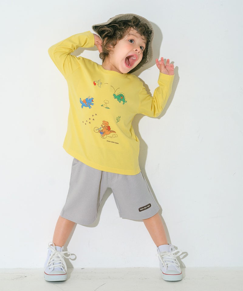 綿100％ ロゴワッペン 鹿の子ハーフパンツ