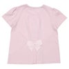 ベビー服 女の子 綿100％ 花柄うさぎアップリケ バックリボンつきTシャツ ピンク(02) 背面