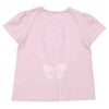 ベビー服 女の子 子ども服 こども服 キッズ 綿100％ うさぎ アップリケ 花柄 バックリボン Aライン ピンク(02) 背面