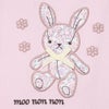 ベビー服 女の子 子ども服 こども服 キッズ 綿100％ うさぎ アップリケ 花柄 バックリボン Aライン ピンク(02) デザインポイント1