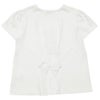 ベビー服 女の子 綿100％ 花柄うさぎアップリケ バックリボンつきTシャツ オフホワイト(11) 背面