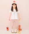ベビー服 女の子 子ども服 こども服 キッズ 綿100％ うさぎ アップリケ 花柄 バックリボン Aライン オフホワイト(11) モデル画像4