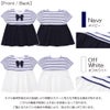 ベビー服 女の子 ボーダー柄リボン付き ギャザー切り替え チュニックTシャツ