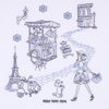子供服 女の子 子ども服 こども服 キッズ ジュニア 綿100％ パリ風景 刺繍 お花 モチーフ付き 肩あき オフホワイト(11) デザインポイント1