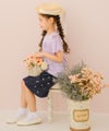 子供服 女の子 子ども服 こども服 キッズ ジュニア 綿100％ パリ風景 刺繍 お花 モチーフ付き 肩あき パープル(91) モデル画像3