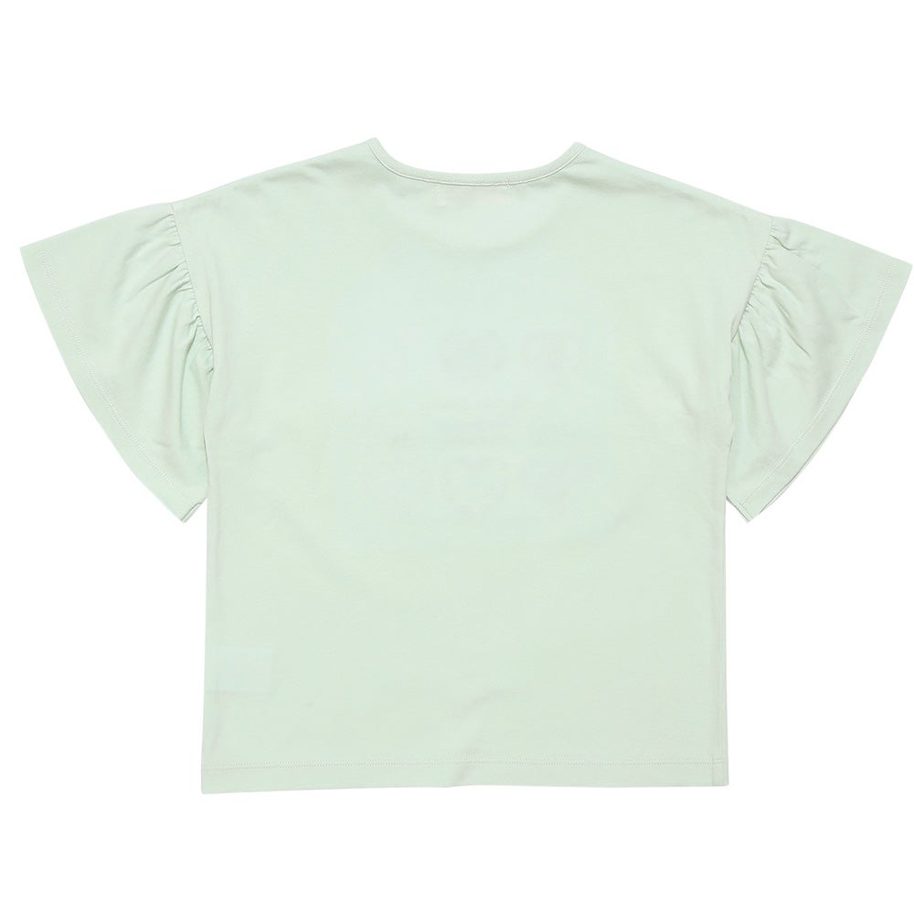 子供服 女の子 子ども服 こども服 キッズ ジュニア 綿100％ ロゴ ハート お花 刺繍 リボン ティーシャツ グリーン(08) 背面