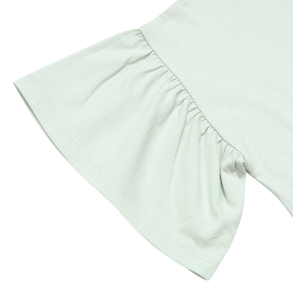 子供服 女の子 子ども服 こども服 キッズ ジュニア 綿100％ ロゴ ハート お花 刺繍 リボン ティーシャツ グリーン(08) デザインポイント2