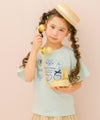子供服 女の子 子ども服 こども服 キッズ ジュニア 綿100％ ロゴ ハート お花 刺繍 リボン ティーシャツ グリーン(08) モデル画像1