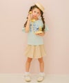 子供服 女の子 子ども服 こども服 キッズ ジュニア 綿100％ ロゴ ハート お花 刺繍 リボン ティーシャツ グリーン(08) モデル画像2