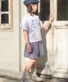 子供服 女の子 子ども服 こども服 キッズ ジュニア 綿100％ ロゴ ハート お花 刺繍 リボン ティーシャツ オフホワイト(11) モデル画像2