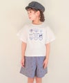 子供服 女の子 子ども服 こども服 キッズ ジュニア 綿100％ ロゴ ハート お花 刺繍 リボン ティーシャツ オフホワイト(11) モデル画像3