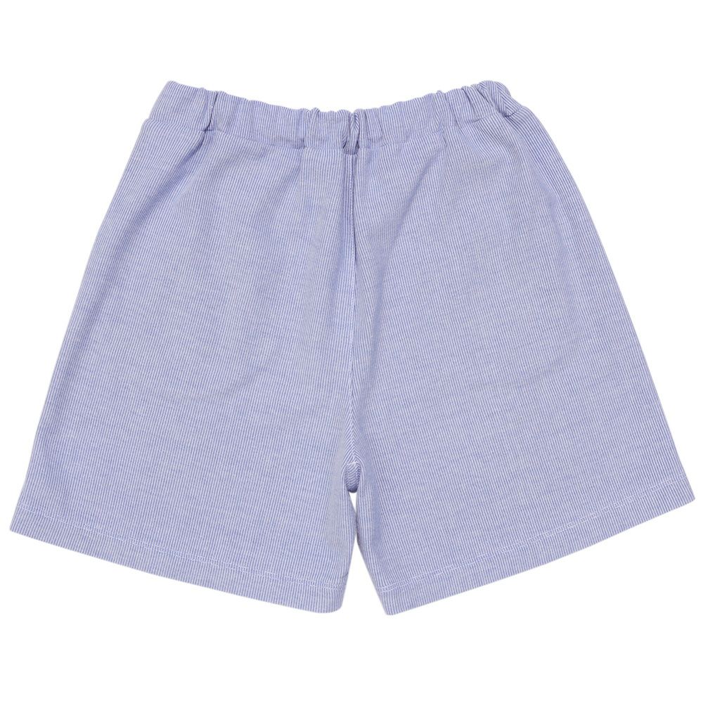 子供服 女の子 ストライプ柄 音符刺繍 ショートパンツ風キュロットパンツ ブルー(61) 背面