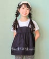 ベビー服 女の子 子ども服 こども服 キッズ 音符 ブランドロゴ 刺繍 重ね着風 ティーシャツ ブラック(00) モデル画像3