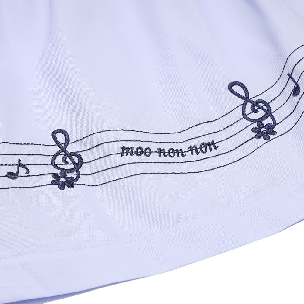 ベビー服 女の子 子ども服 こども服 キッズ 音符 ブランドロゴ 刺繍 重ね着風 ティーシャツ ブルー(61) デザインポイント1