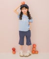 ベビー服 女の子 子ども服 こども キッズ デニム ツイルニット チェリー刺繍 ブーツカットパンツ ネイビー(06) モデル画像1