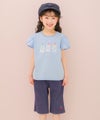 ベビー服 女の子 子ども服 こども キッズ デニム ツイルニット チェリー刺繍 ブーツカットパンツ ネイビー(06) モデル画像2