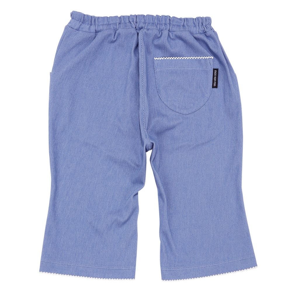 ベビー服 女の子 デニムツイルニット チェリー刺繍 ブーツカットパンツ ブルー(61) 背面