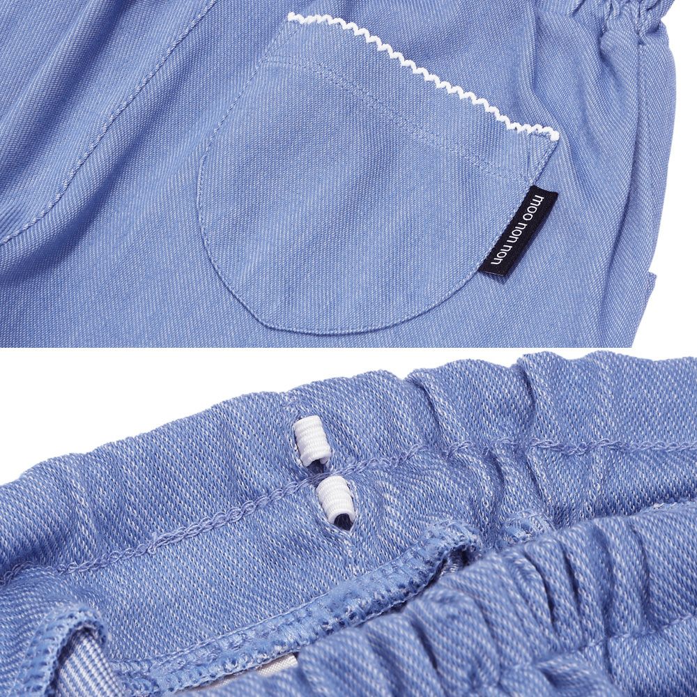 ベビー服 女の子 デニムツイルニット チェリー刺繍 ブーツカットパンツ ブルー(61) デザインポイント2