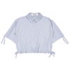 子供服 女の子 チェック柄 2way 襟付き前開きシャツ ブルー(61) 正面