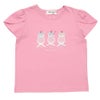 ベビー服 女の子 綿100％ クリームソーダ刺繍Tシャツ ピンク(02) 正面