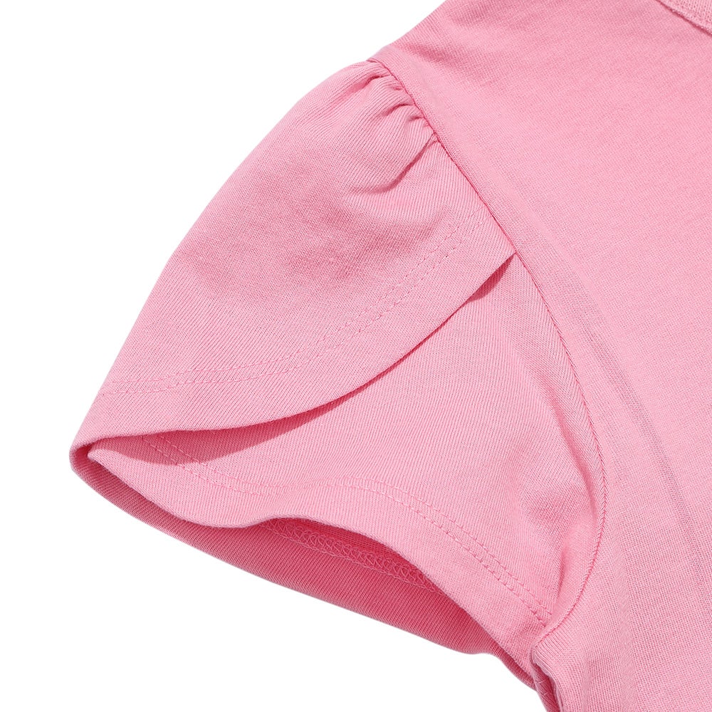 ベビー服 女の子 子ども服 こども服 キッズ 綿100％ クリームソーダ 刺繍 リボン チューリップ袖 ピンク(02) デザインポイント2