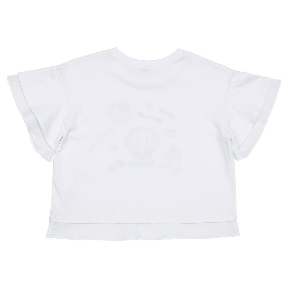 子供服 女の子 貝殻＆マーメイド刺繍 シフォン切り替えショート丈Tシャツ オフホワイト(11) 背面