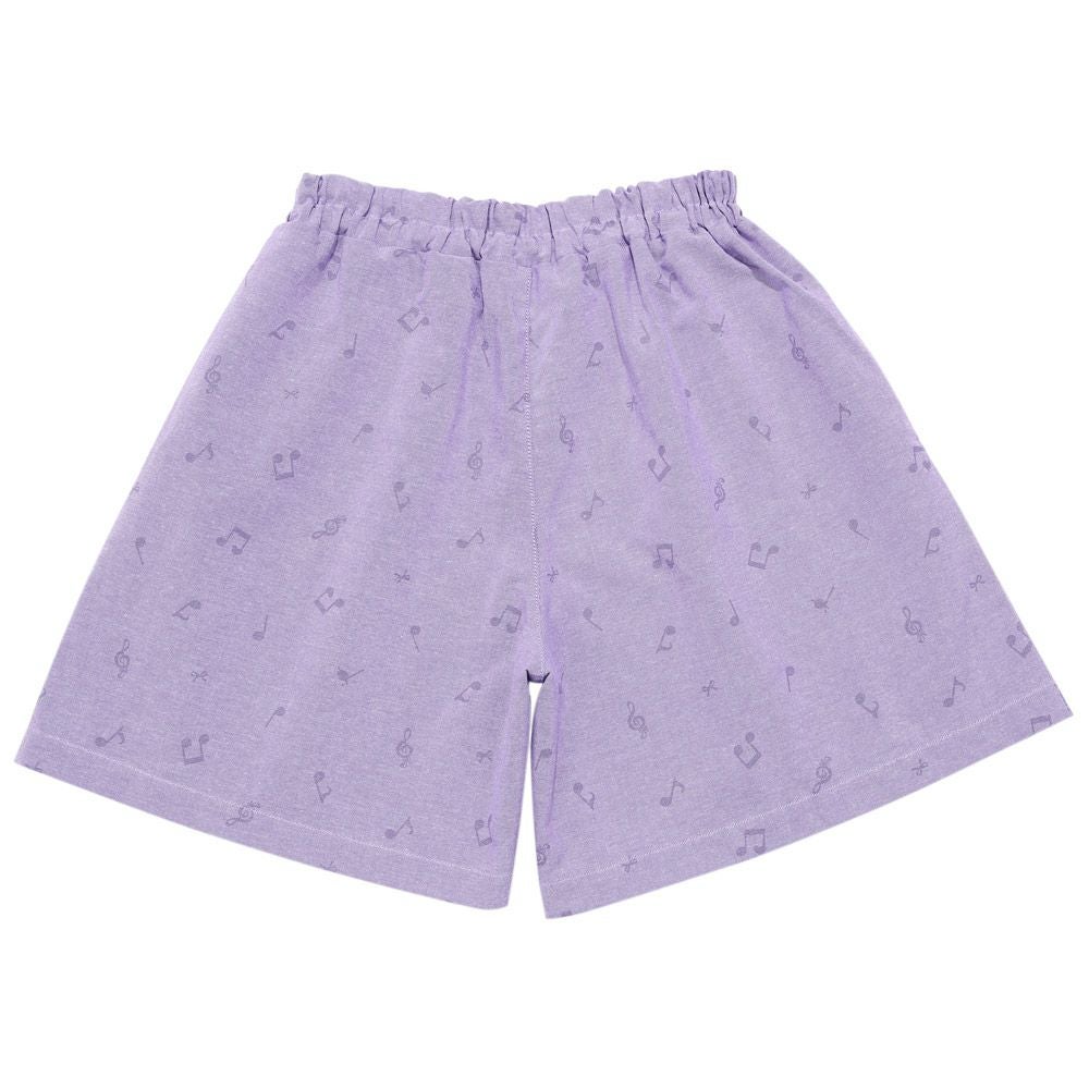 子供服 女の子 オリジナル音符プリント ダンガリーキュロットパンツ パープル(91) 背面