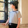 ベビー服 男の子 綿100％ ボーダー柄ロゴワッペンTシャツ