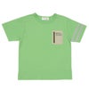 ベビー服 男の子 綿100％ ロゴ刺繍ポケットつきTシャツ グリーン(08) 正面