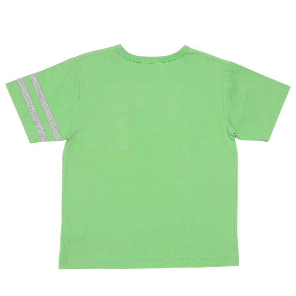ベビー服 男の子 綿100％ ロゴ刺繍ポケットつきTシャツ グリーン(08) 背面