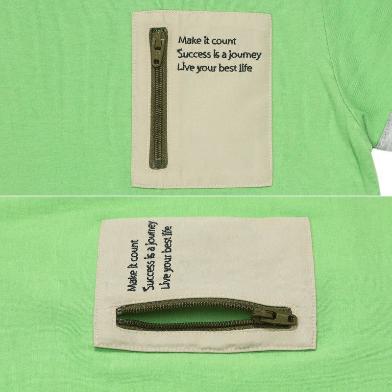 綿100％ ロゴ刺繍ポケットつきTシャツ