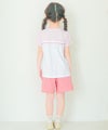 ベビー服 女の子 綿100％ チェリー リボン ロゴ刺繍 チュニックTシャツ ピンク(02) 