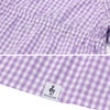 子供服 女の子 ギンガムチェック柄 リボンつき肩あきTシャツ パープル(91) デザインポイント2