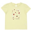 ベビー服 女の子 子ども服 こども服 こども キッズ 綿100％ リボン りんご イチゴ チェリー 刺繍 イエロー(04) 正面