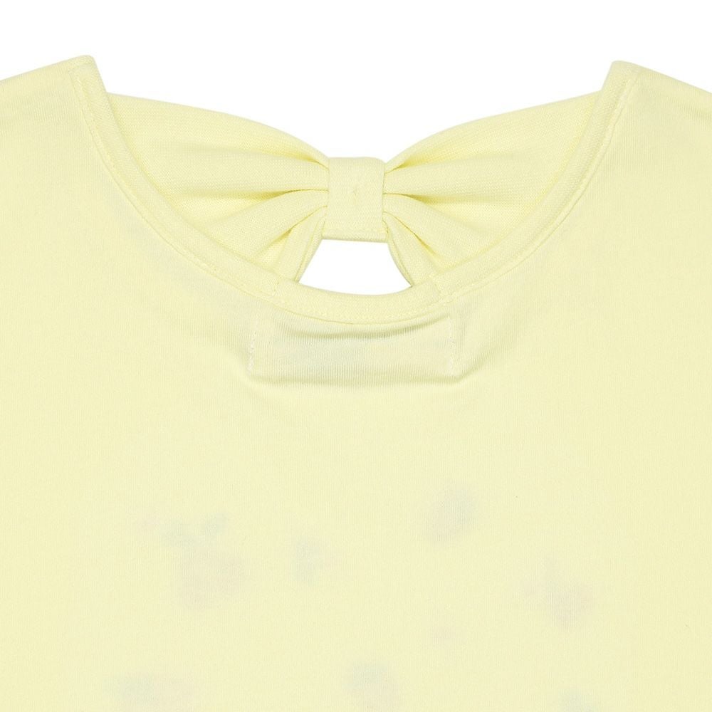 ベビー服 女の子 綿100％ リボン チェリー刺繍Tシャツ イエロー(04) デザインポイント2
