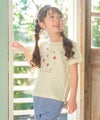 ベビー服 女の子 子ども服 こども服 こども キッズ 綿100％ リボン りんご イチゴ チェリー 刺繍 イエロー(04) モデル画像1