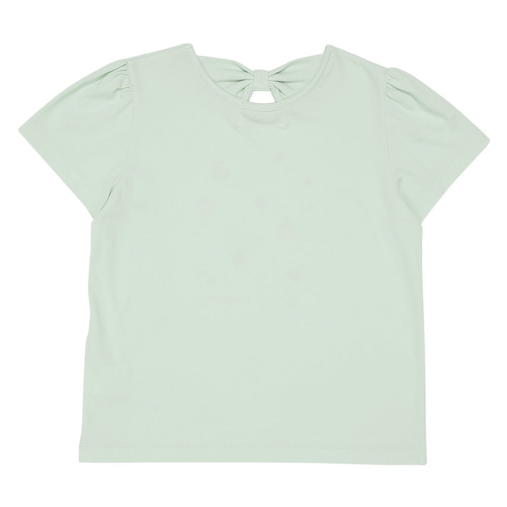 ベビー服 女の子 子ども服 こども服 こども キッズ 綿100％ リボン りんご イチゴ チェリー 刺繍 グリーン(08) 背面