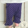 ベビー服 女の子 オーガニックコットン ドット柄 フリル 6分丈パンツ