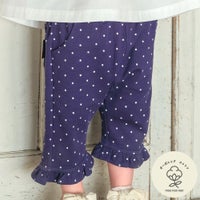 ベビー服 女の子 オーガニックコットン ドット柄 フリル 6分丈パンツ