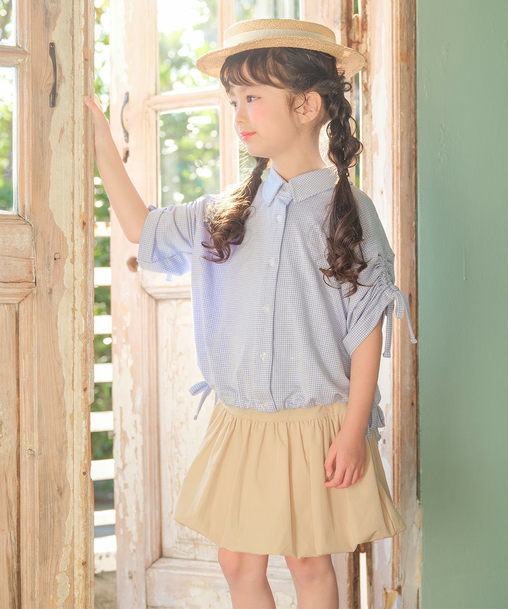 子供服 女の子 ストレッチツイル バルーンスカート ベージュ(51) モデル画像アップ