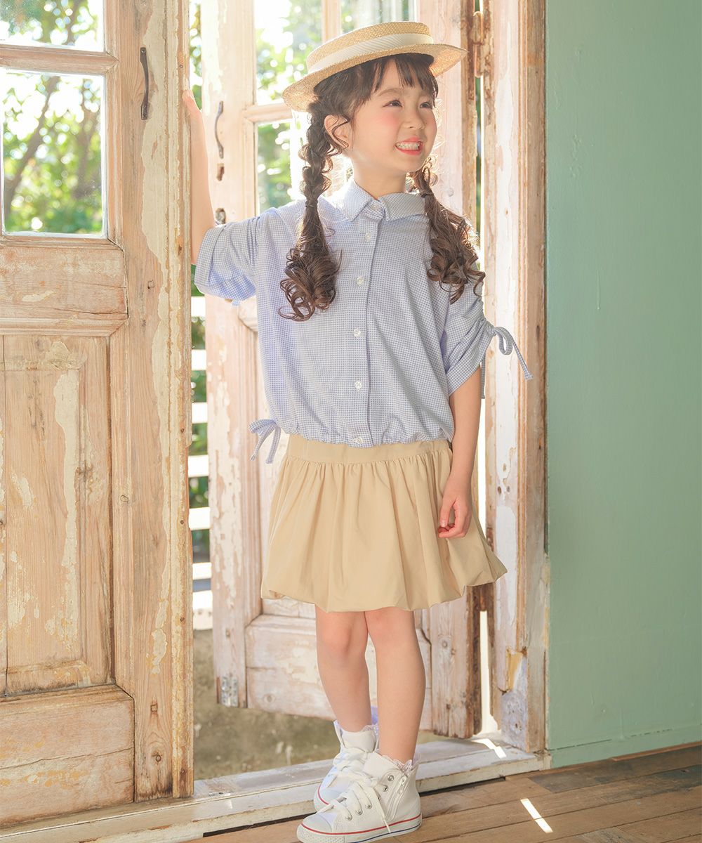 子供服 女の子 ストレッチツイル バルーンスカート ベージュ(51) モデル画像1