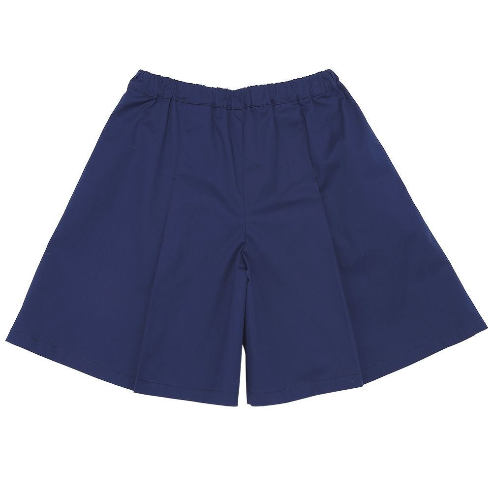 子供服 女の子 ストレッチツイル 音符刺繍 プリーツ キュロットパンツ ネイビー(06) 背面