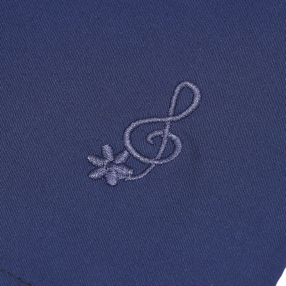 子供服 女の子 ストレッチツイル 音符刺繍 プリーツ キュロットパンツ ネイビー(06) デザインポイント1