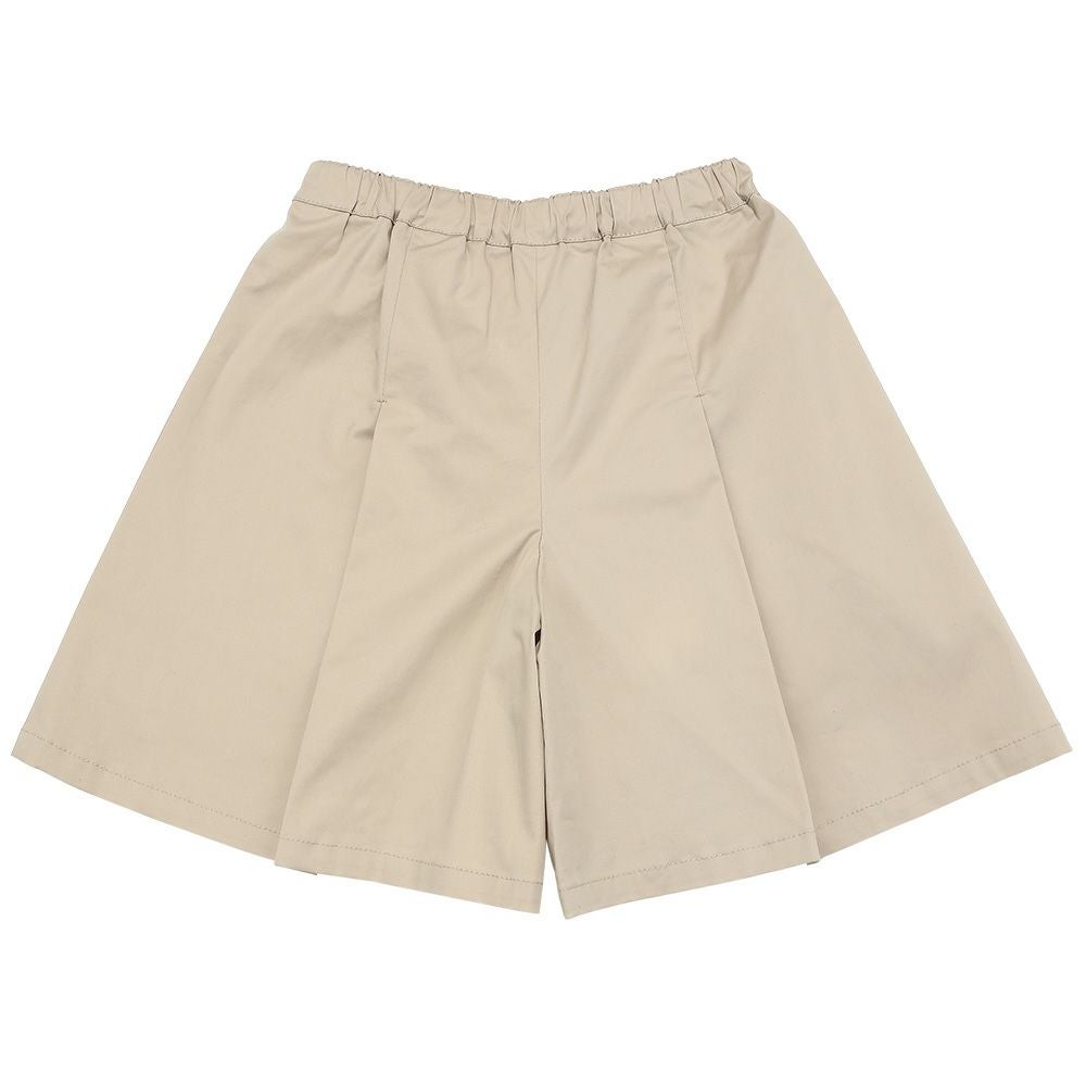 子供服 女の子 ストレッチツイル 音符刺繍 プリーツ キュロットパンツ ベージュ(51) 背面