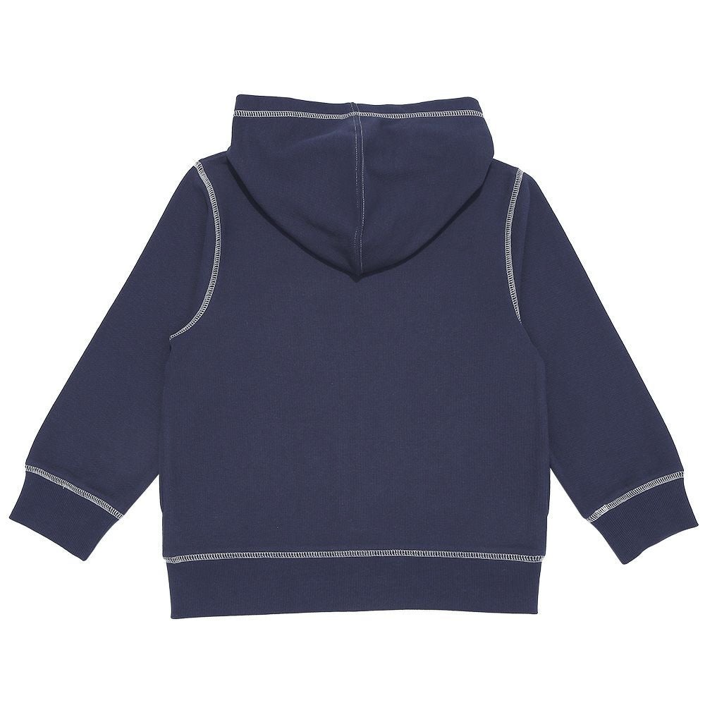 ベビー服 男の子 フード取り外し可能 ジップアップパーカー ネイビー(06) 背面