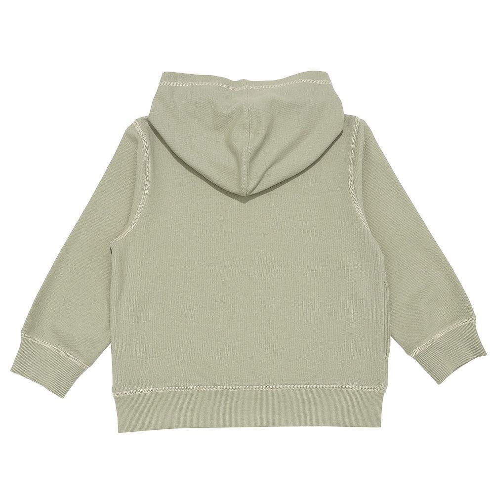 ベビー服 男の子 フード取り外し可能 ジップアップパーカー カーキ(82) 背面