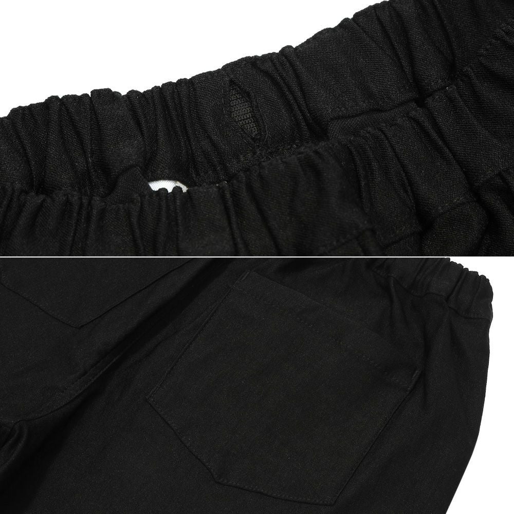 子供服 男の子 ストレッチツイル ロゴワッペン ハーフパンツ ブラック(00) デザインポイント2