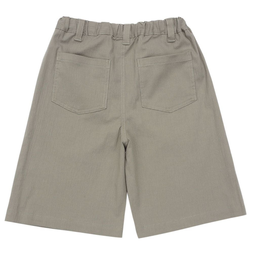 子供服 男の子 ストレッチサッカー ロゴワッペン ハーフパンツ グレー(09) 背面